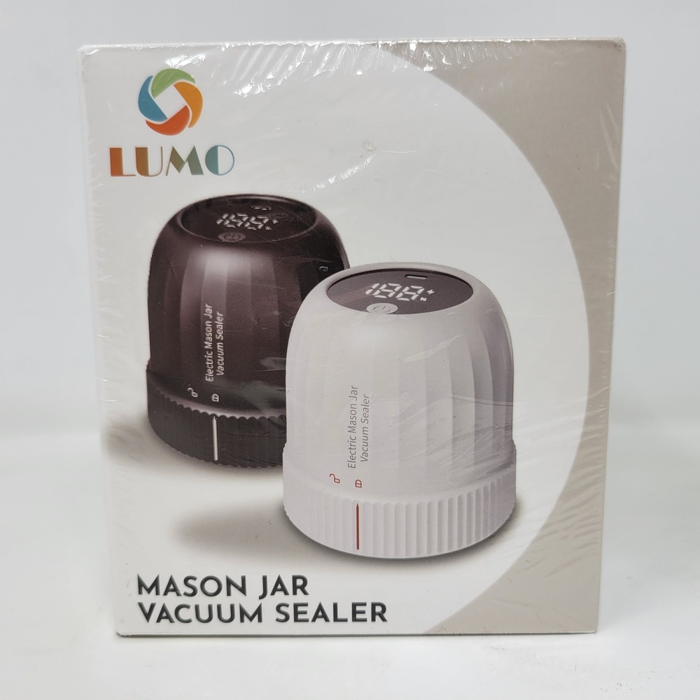LUMO Electric Mason Jar Vacuum Sealer M80-CB White Regular &‎ Wide Mouth NEW